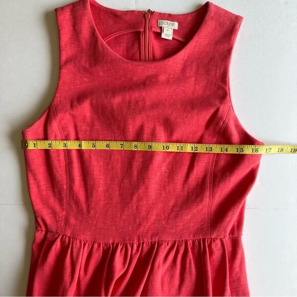 J. Crew Daybreak Fit and Flare Dress Sleeveless Coral Orange Women's M Preppy - Picture 8 of 10